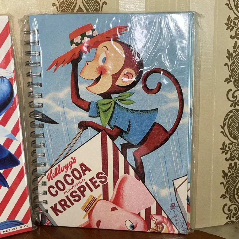 Vintage Set Kellog's Cereal Items | Hardcover Bound Notebooks & Tony Tiger Plush